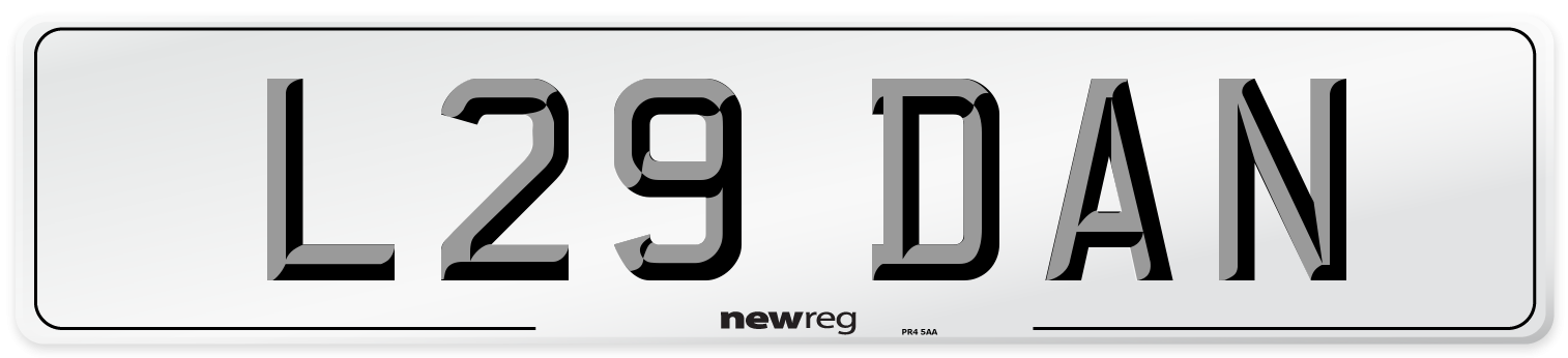 L29 DAN Number Plate from New Reg